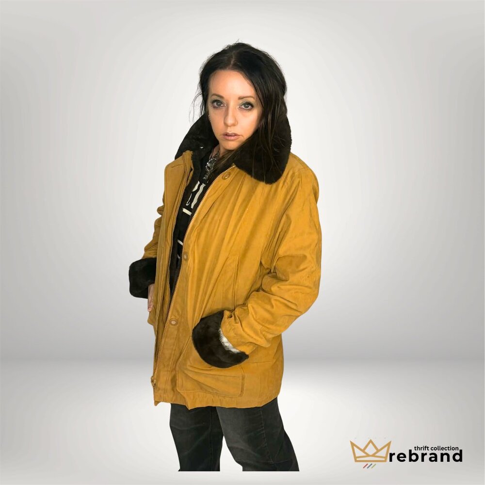 Vintage/Y2K Faux Shearling Jacket - "Apropos" Size- 14/L (1960-1970s)